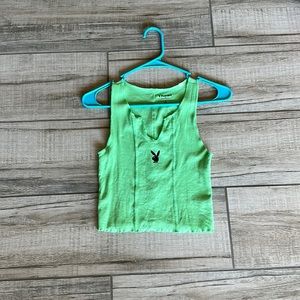 Playboy green tank top.